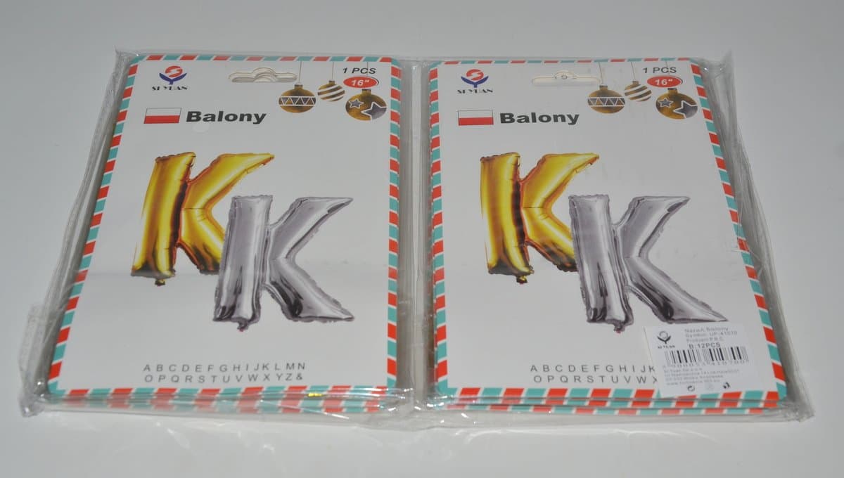 Balon foliowy litera K złoty