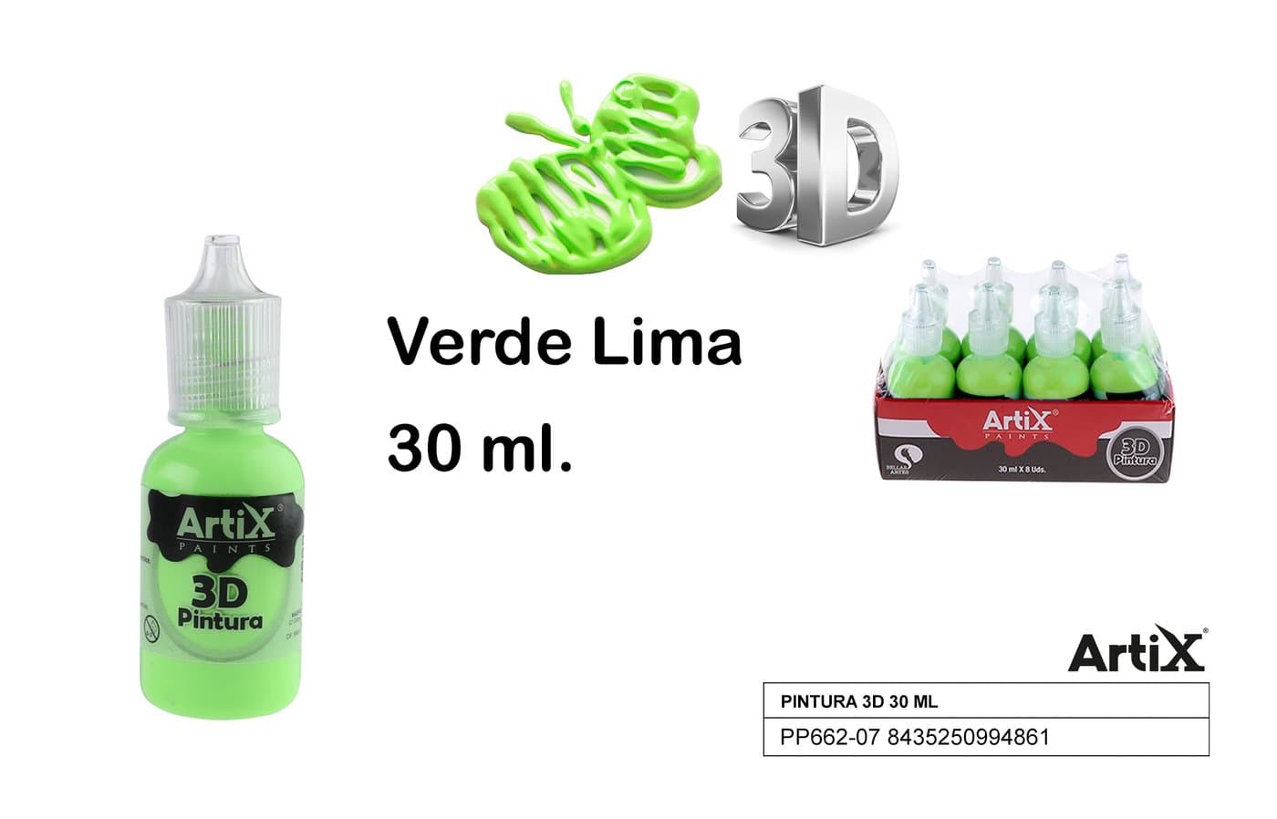 Farba 3D limonkowozielona