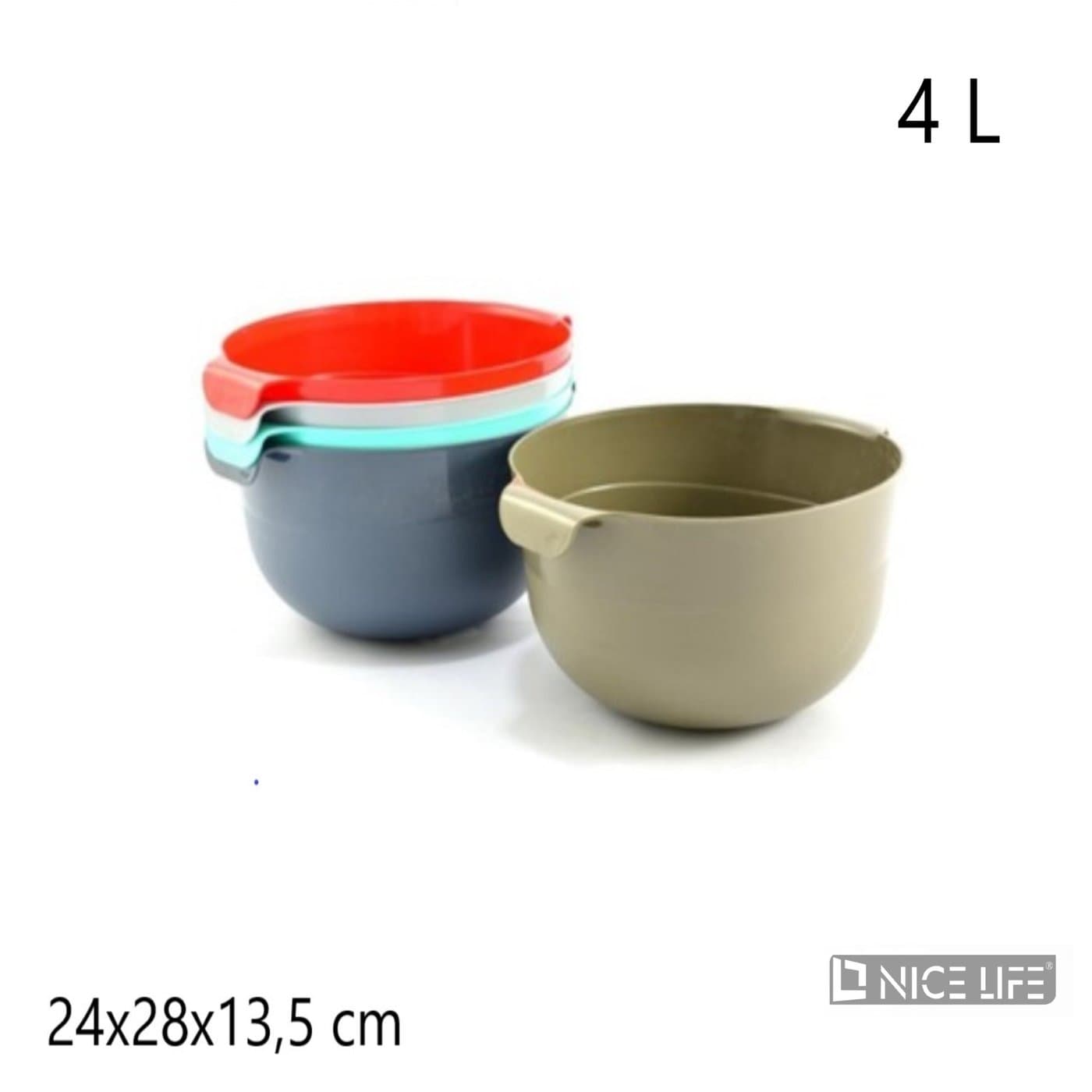 Miska plastikowa 4 l w różnych kolorach