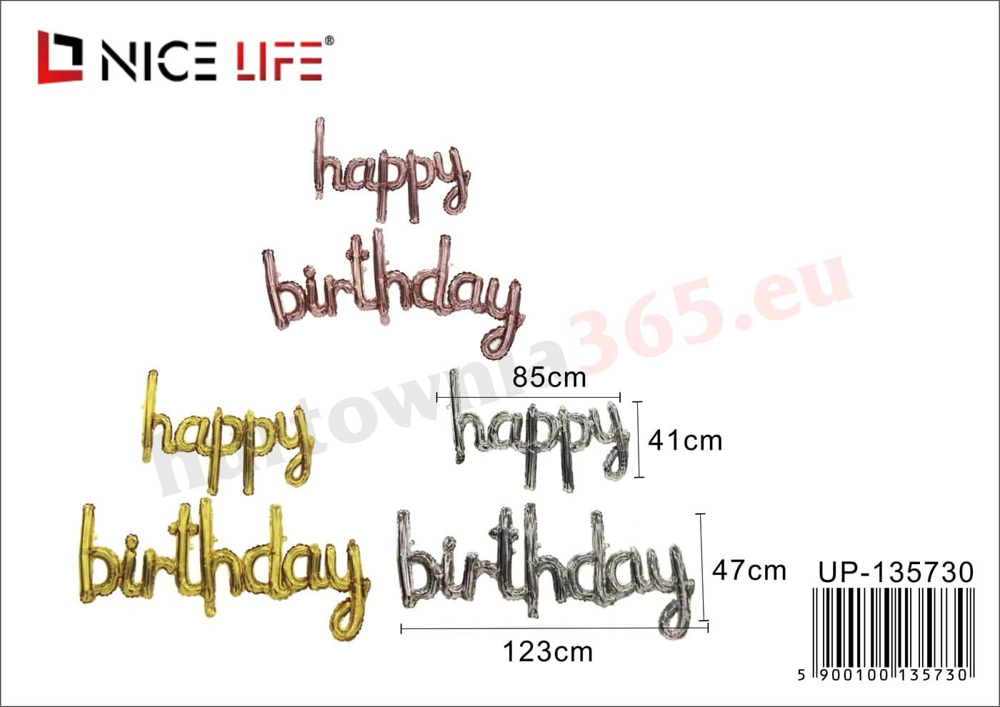 Balon foliowy z napisem happy birthday złoty lub srebrny