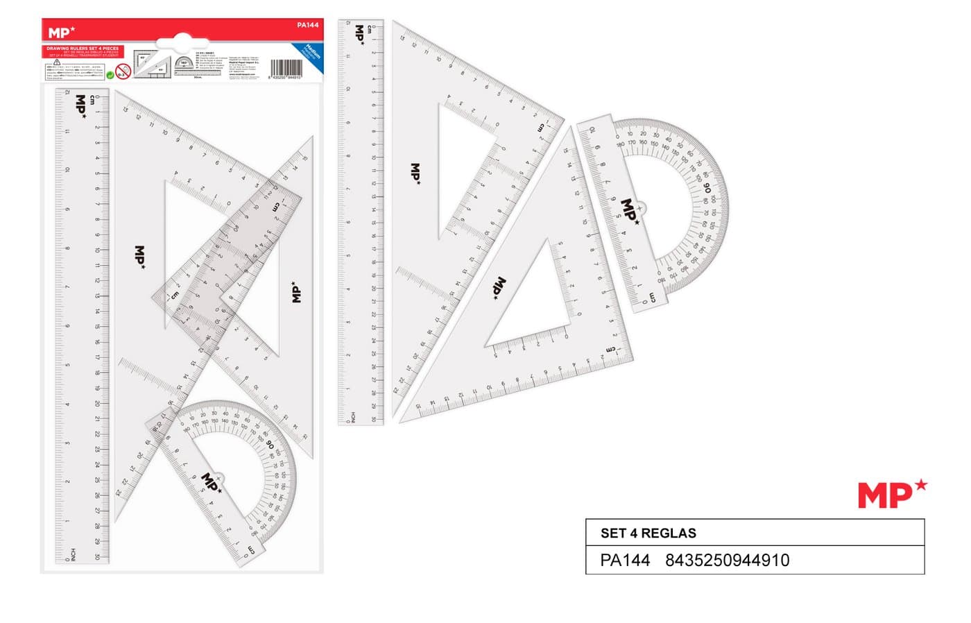 Zestaw geometryczny przezroczysty z tworzywa sztucznego