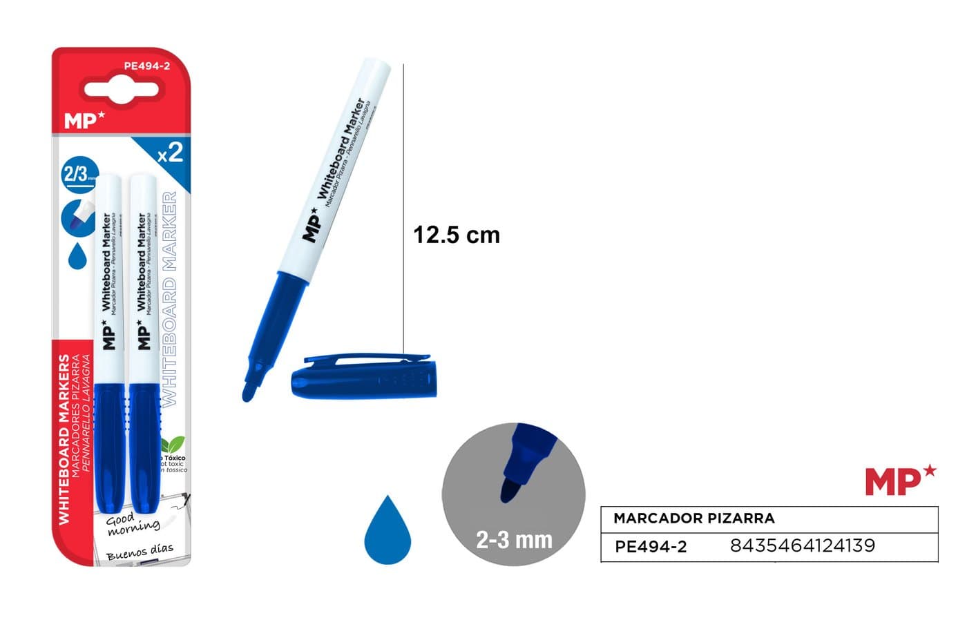 Marker do tablic 2 sztop. niebieski 2-3MM MP