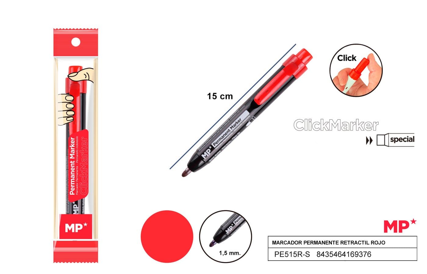 Marker permanentny czerwony Click