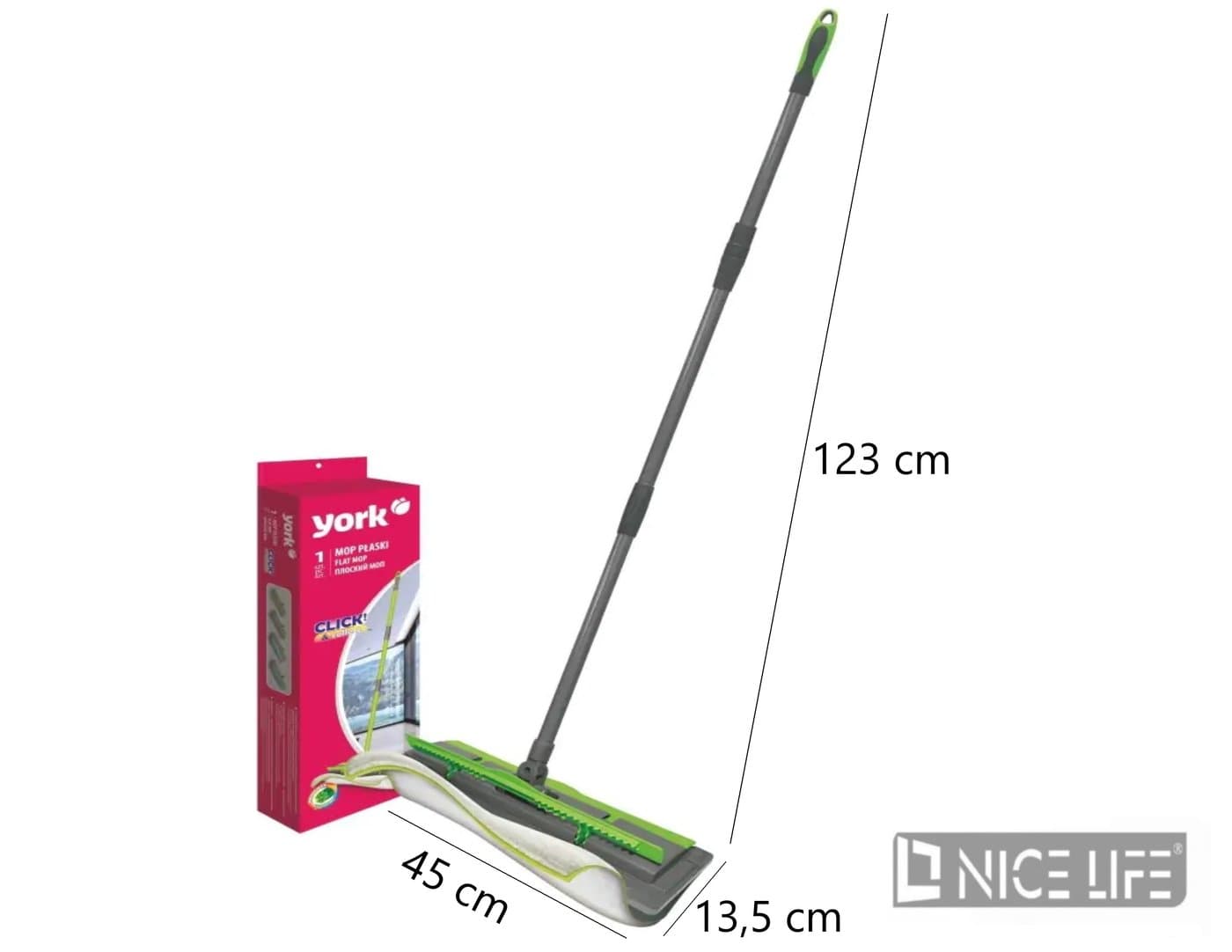 Mop płaski szaro-zielony