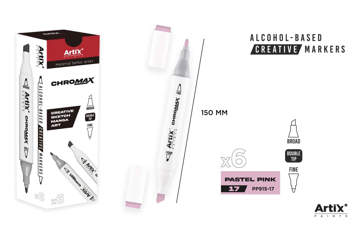Marker dwustronny pastelowy różowy
