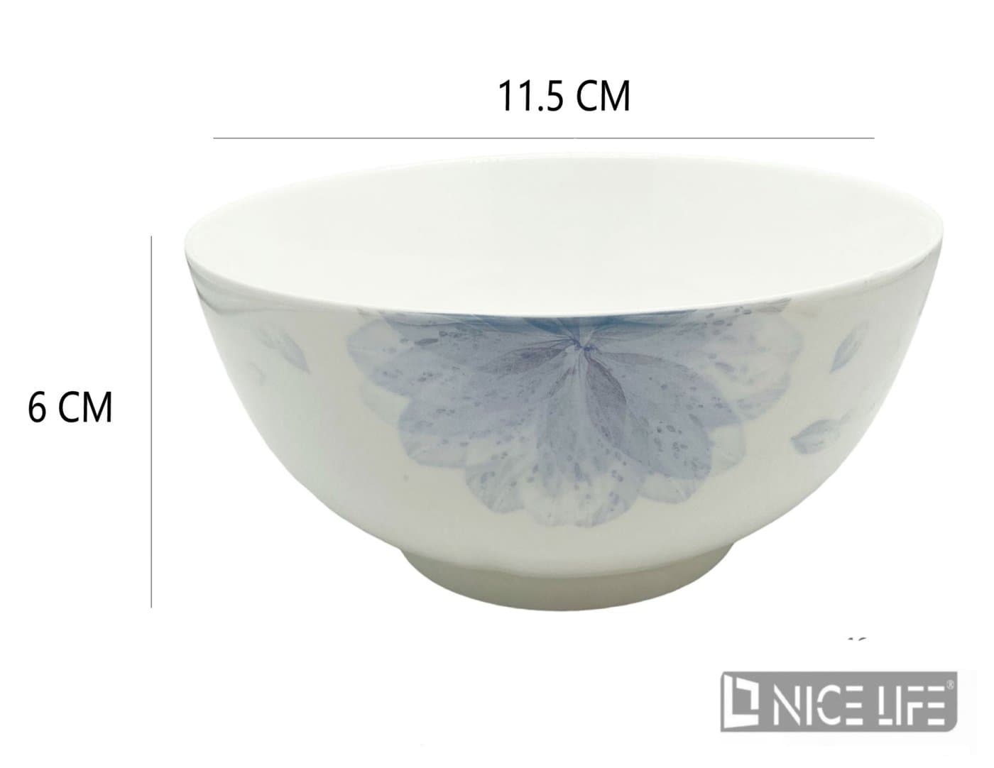 Miseczka ceramiczna biała z niebieskim motywem kwiatowym