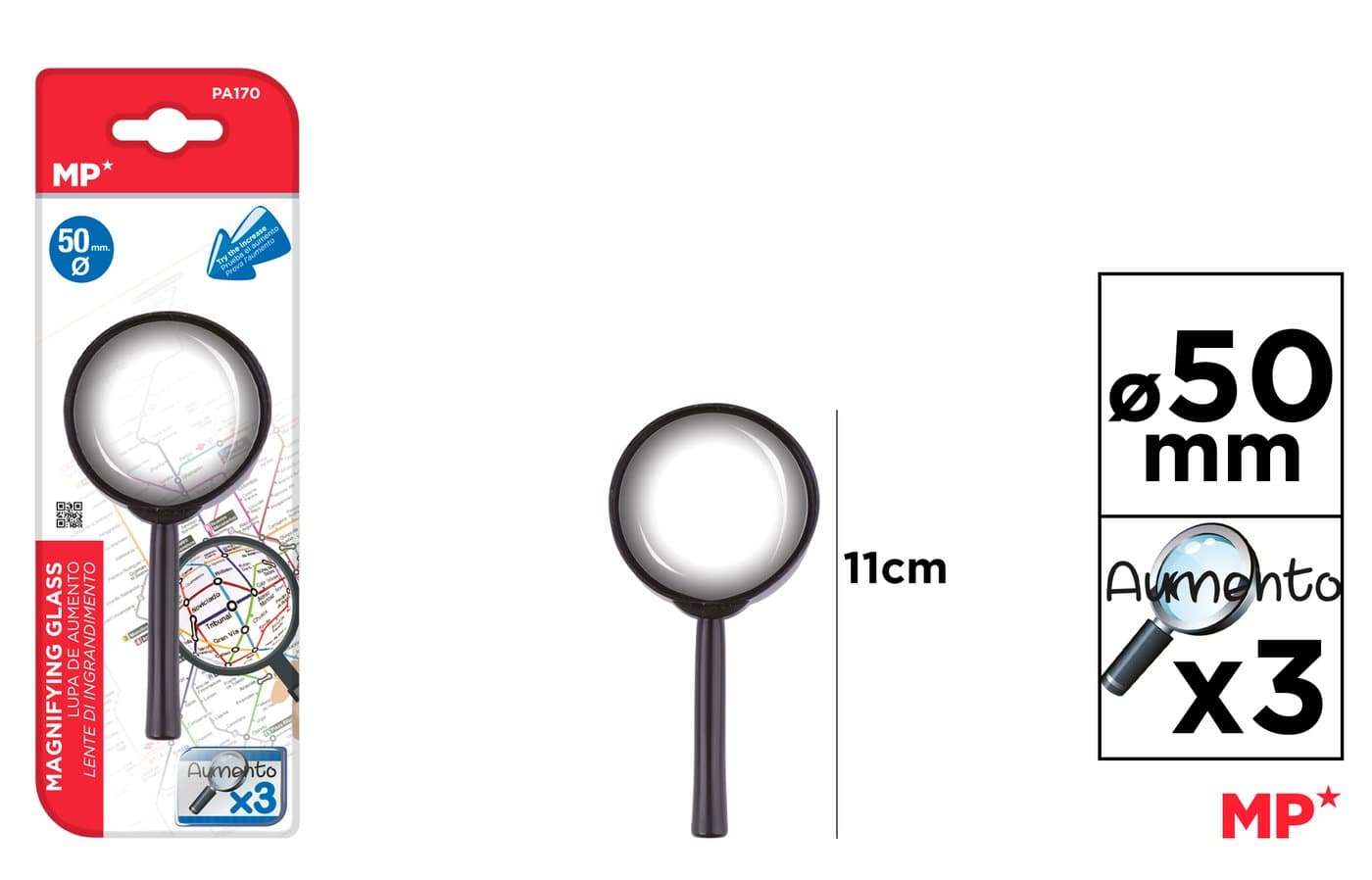 Lupa z plastikową oprawą 50 mm