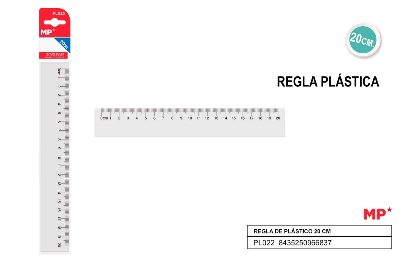 Linijka plastikowa 20 cm