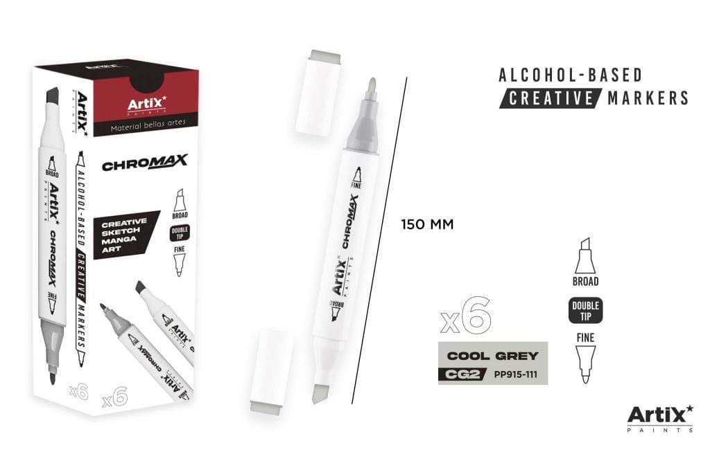 Marker dwustronny szary do prac kreatywnych