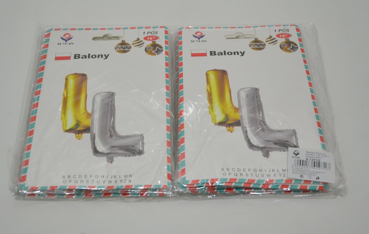 Balon foliowy litera L srebrny