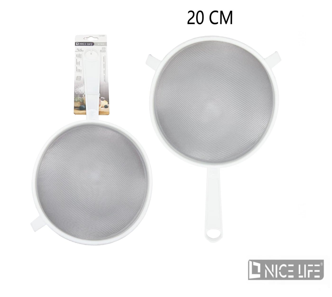 Sitko kuchenne z białą plastikową oprawą