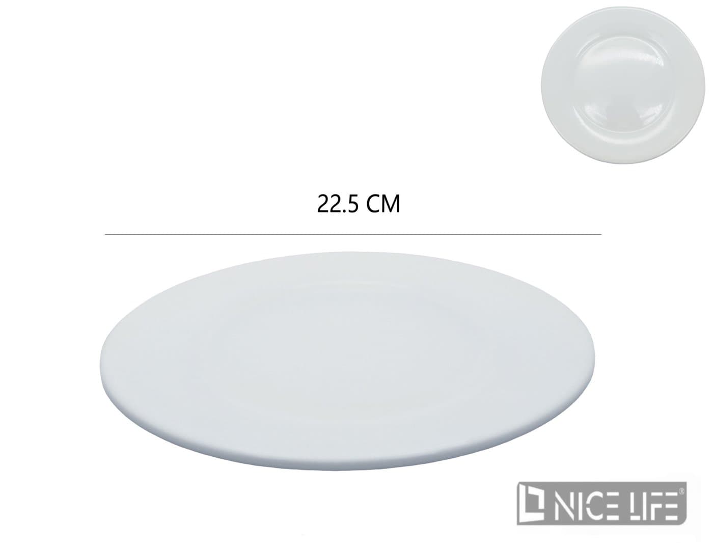 Talerz płaski ceramiczny okrągły biały do podawania dań