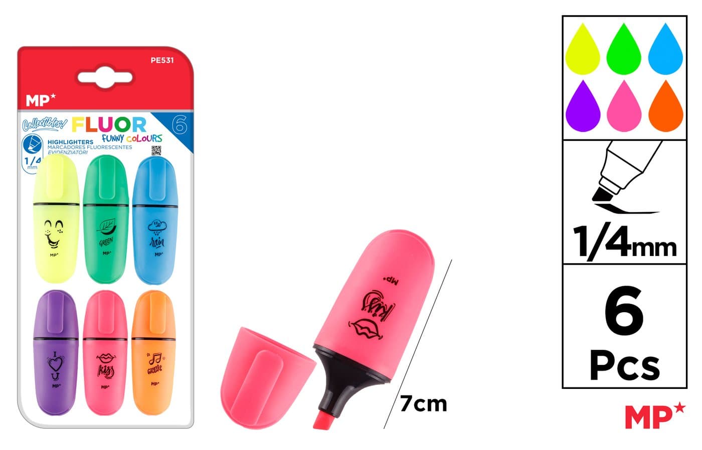 Zakreślacz fluorescencyjny 6sztop.2-5MM