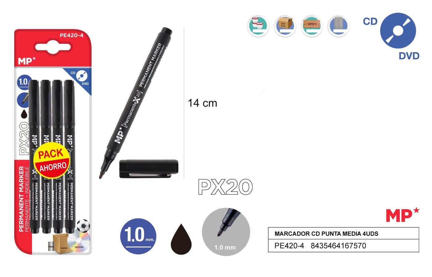Marker permanentny czarny do opisywania płyt CD i DVD