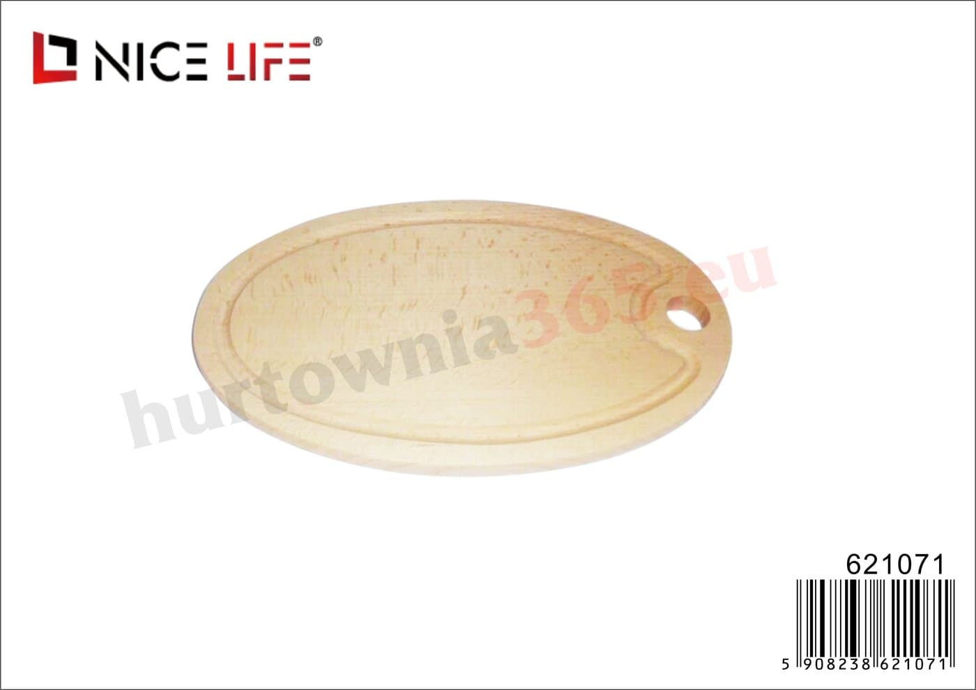 Deska drewniana owalna do krojenia i serwowania 30 × 17 cm