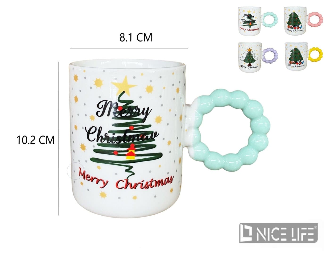Kubek ceramiczny z motywem choinki