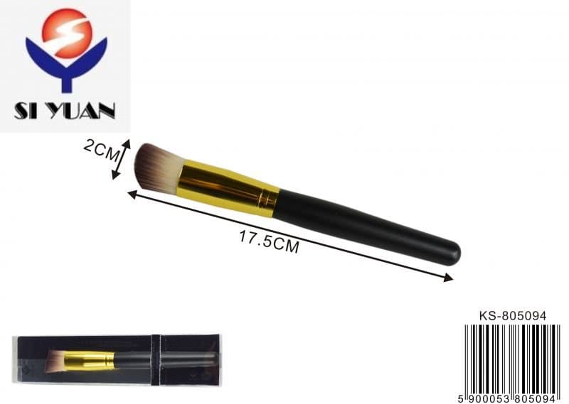Pędzel do makijażu z czarną rączką i złotą skuwką