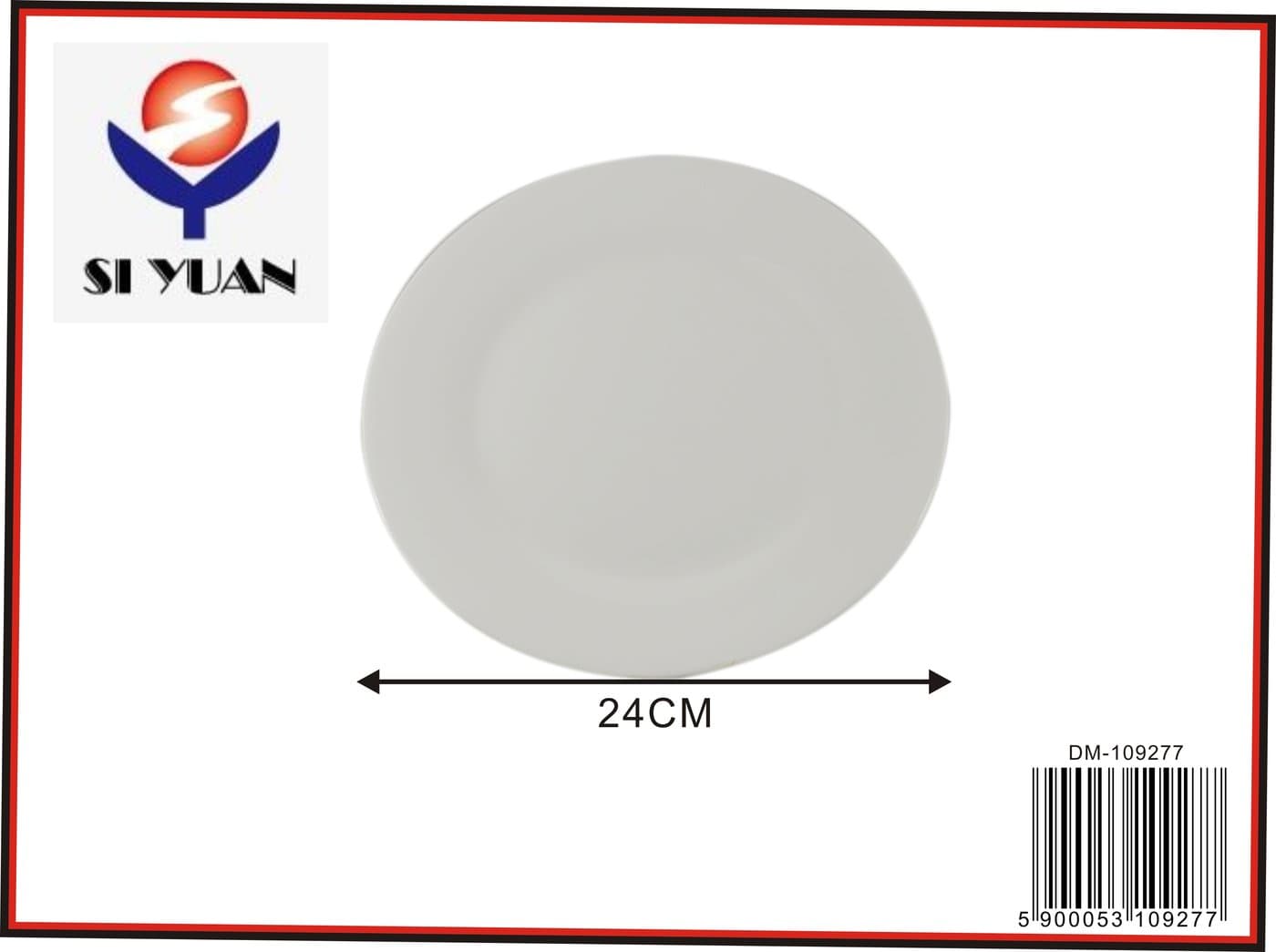 Talerz płaski ceramiczny biały okrągły do podawania dań