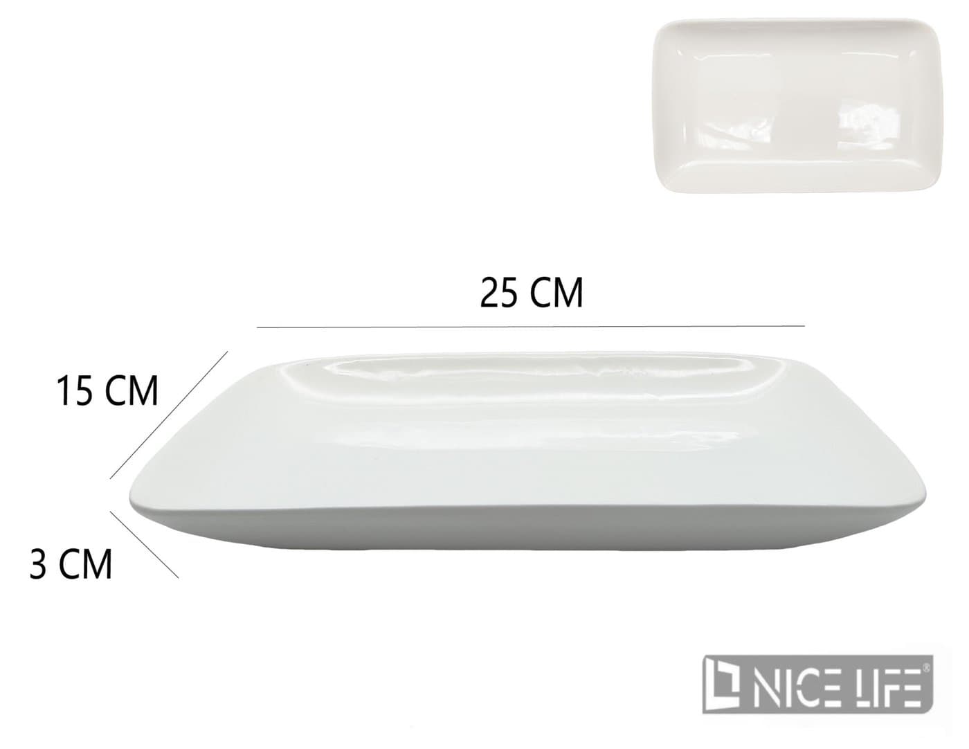 Naczynie ceramiczne białe prostokątne do podawania dań