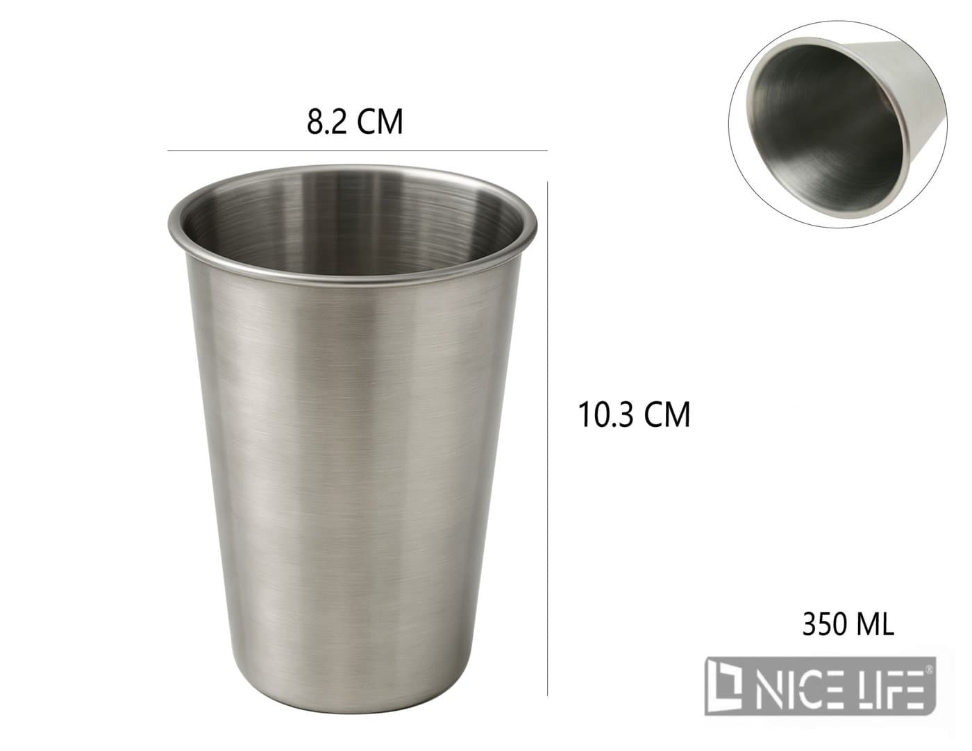 Kubek do piwa stalowy 350 ml