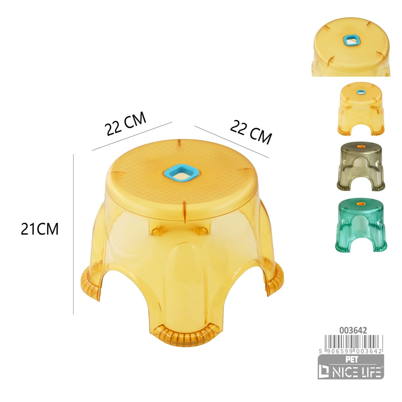 Taboret plastikowy transparentny
