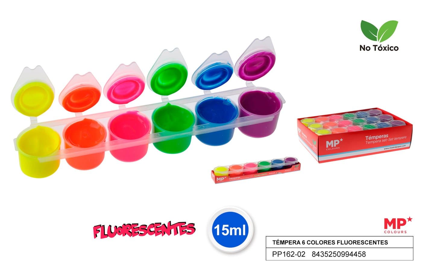 Farba plakatowa tempera 6 Kol. Fluorescencyjne