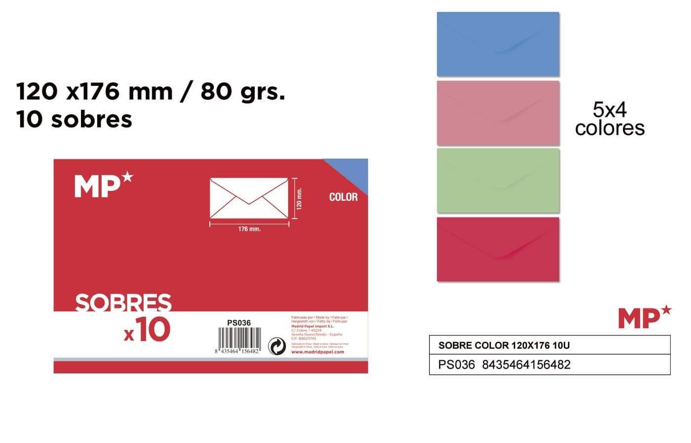 Koperta papierowa 120 × 176 mm