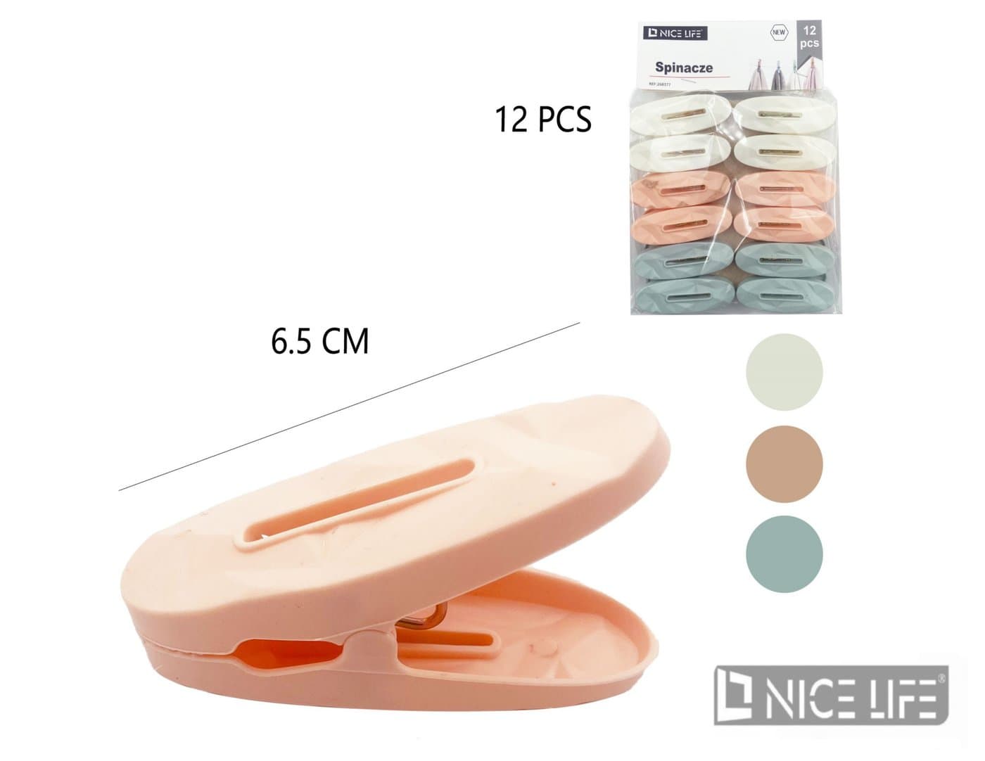 Spinacze do prania plastikowe pastelowe różowe