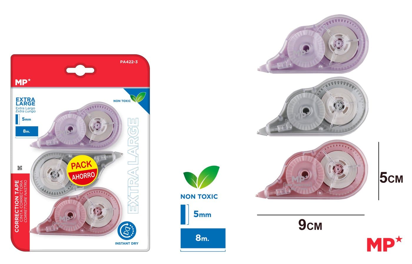 Korektor w taśmie 3sztopakowanie 5MMx8M