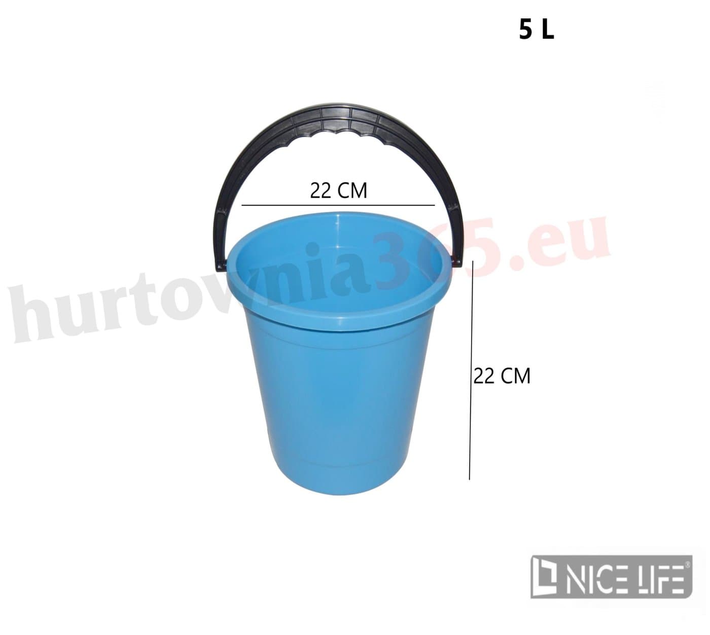 Wiadro plastikowe niebieskie 5 l