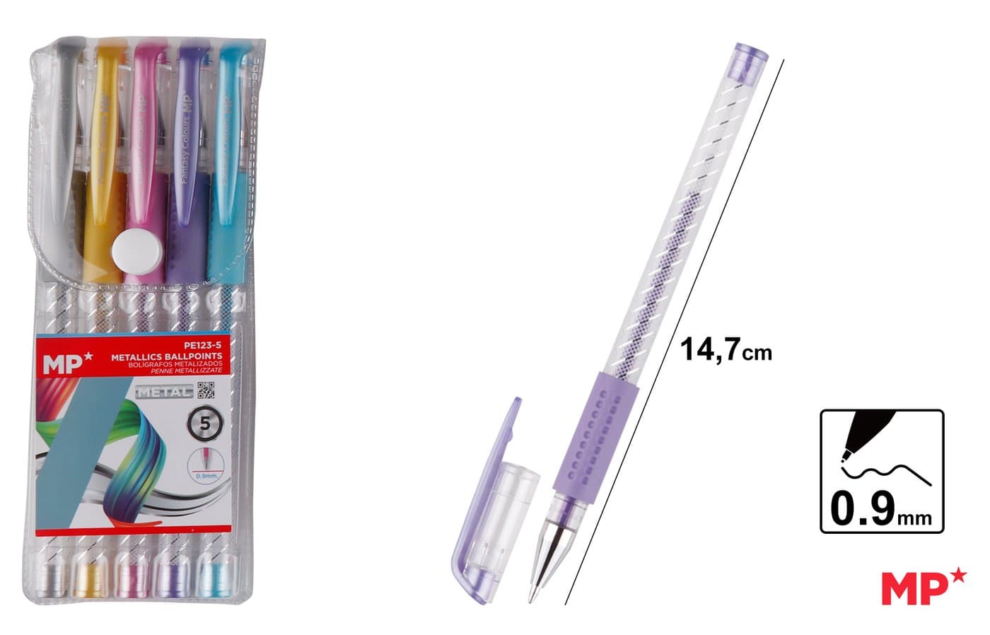 Długopis metaliczny 10 kolorów 0.7mm MP