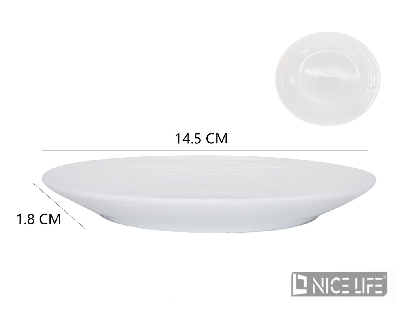 Talerz płytki ceramiczny biały z delikatnym rantem