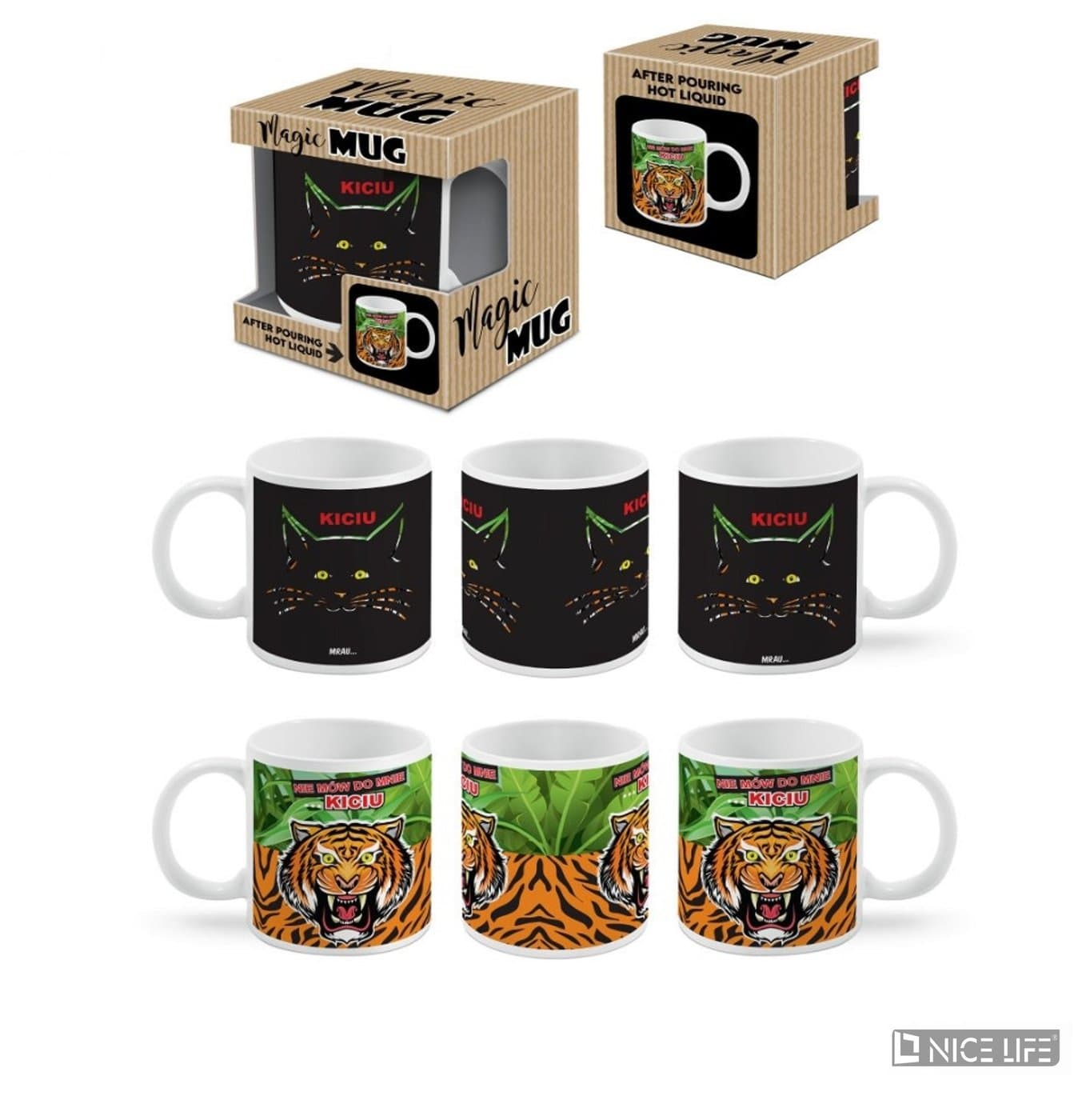 MAGICZNY KUBEK 300ml- Kot i tygrys