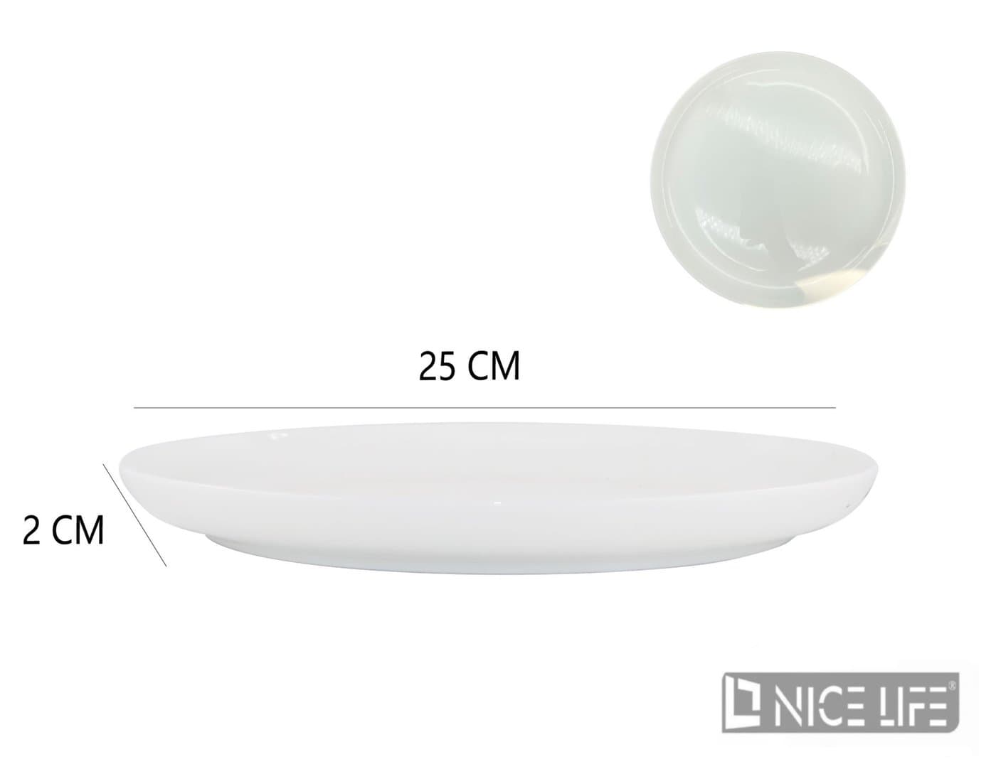 Talerz ceramiczny biały płytki fason