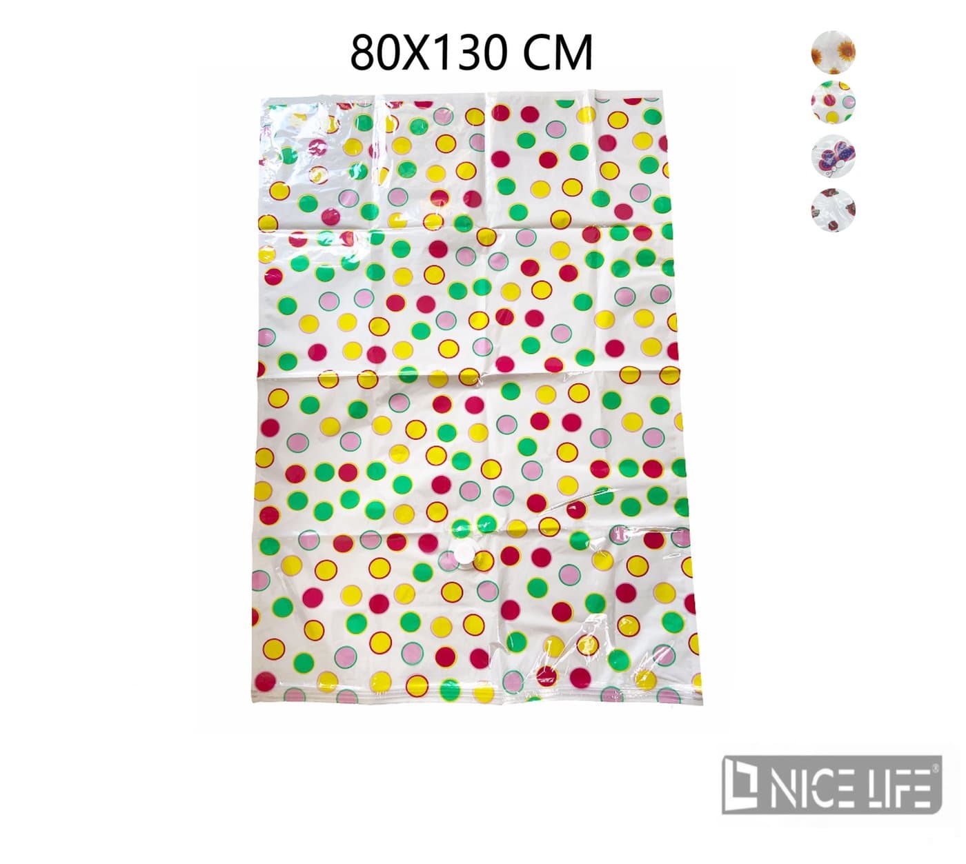 Worek próżniowy w kolorowe grochy 80 × 130 cm