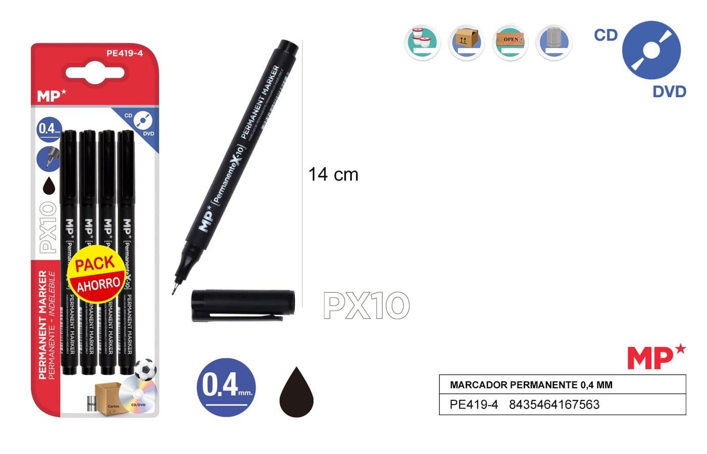 Marker permanentny do CD i DVD czarny