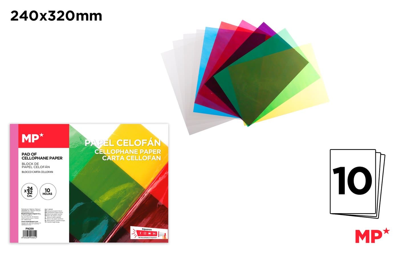 Celofan kolorowy w bloku 32 × 24 cm