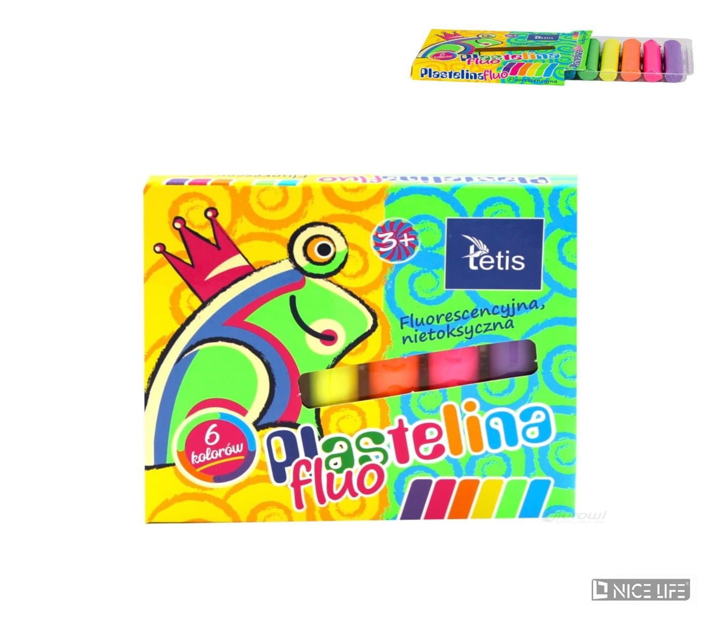 Plastelina FLUO 15g 6kol. TETIS