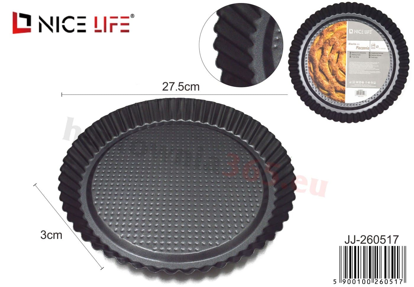Forma do pieczenia tart okrągła z fakturowanym dnem