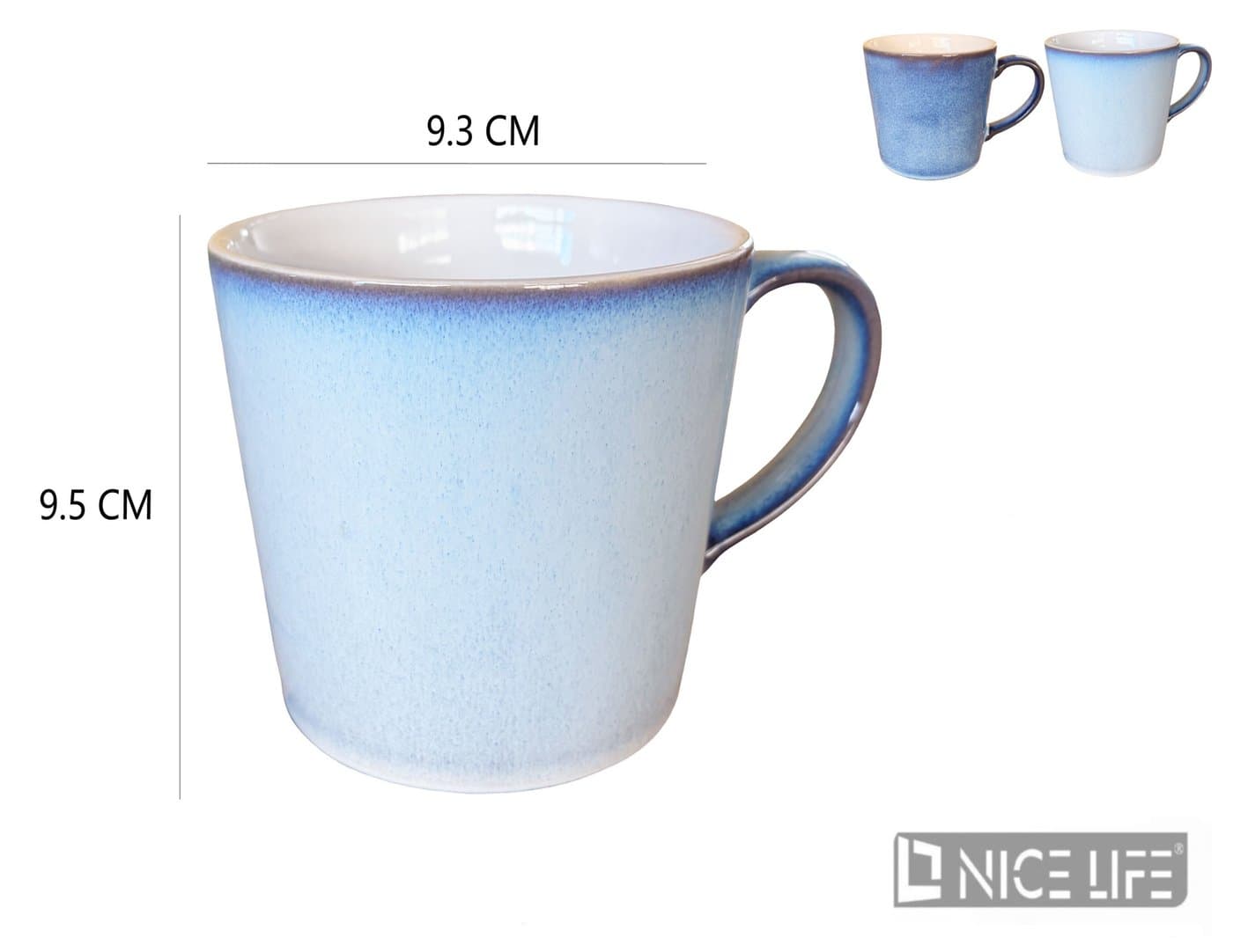 Kubek ceramiczny nakrapiany w odcieniach niebieskiego