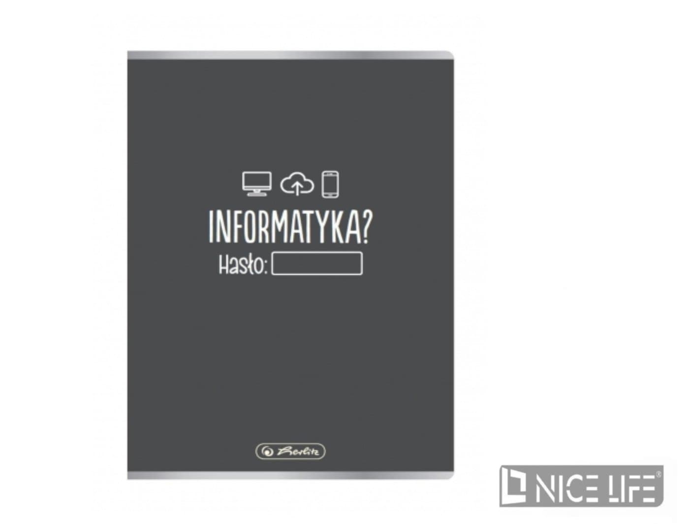 Zeszyt w kratkę A5 do informatyki, ciemnoszary