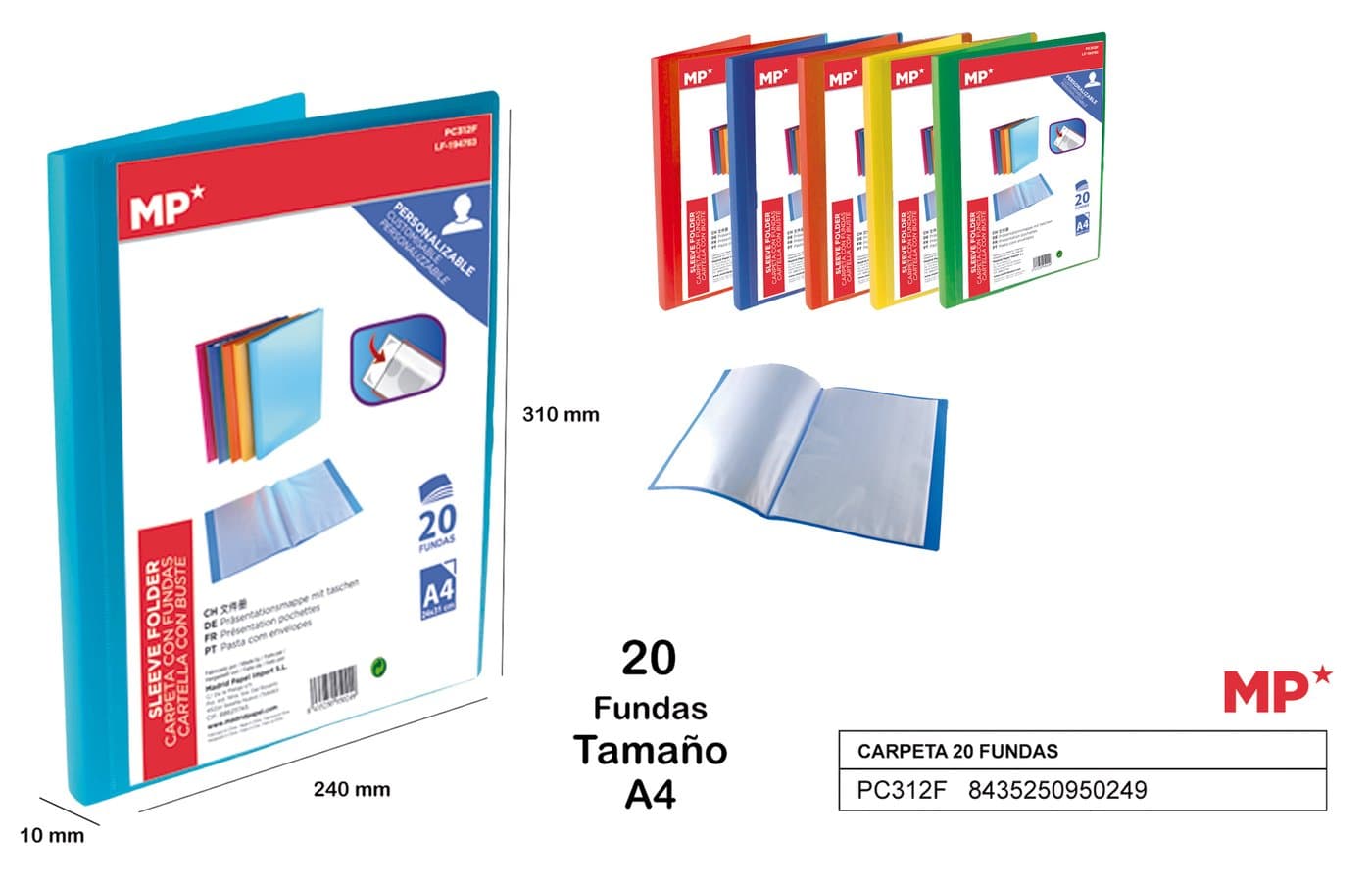 Teczka ofertowa A4 plastikowa z wymienną okładką, 20 koszulek