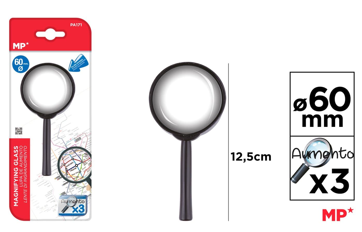 Lupa z plastikową oprawą 60 mm