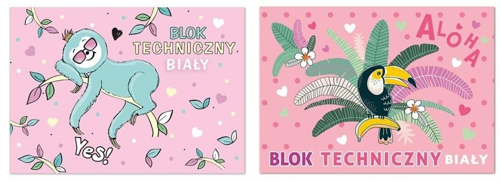 Blok techniczny biały A4/10k. DZIEWCZYNKA