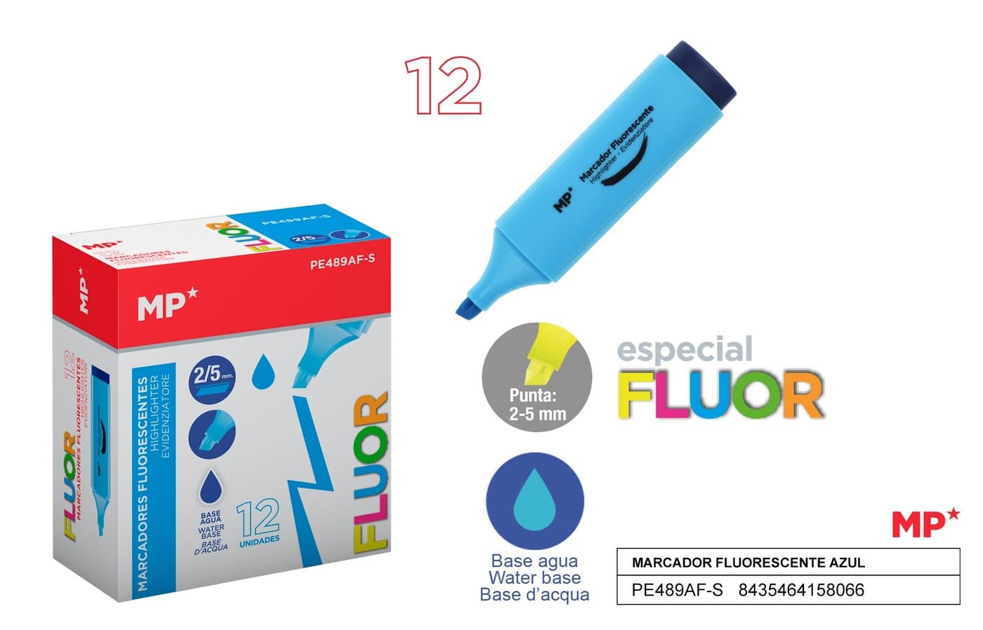 Zakreślacz fluorescencyjny z niebieską obudową 2–5 mm
