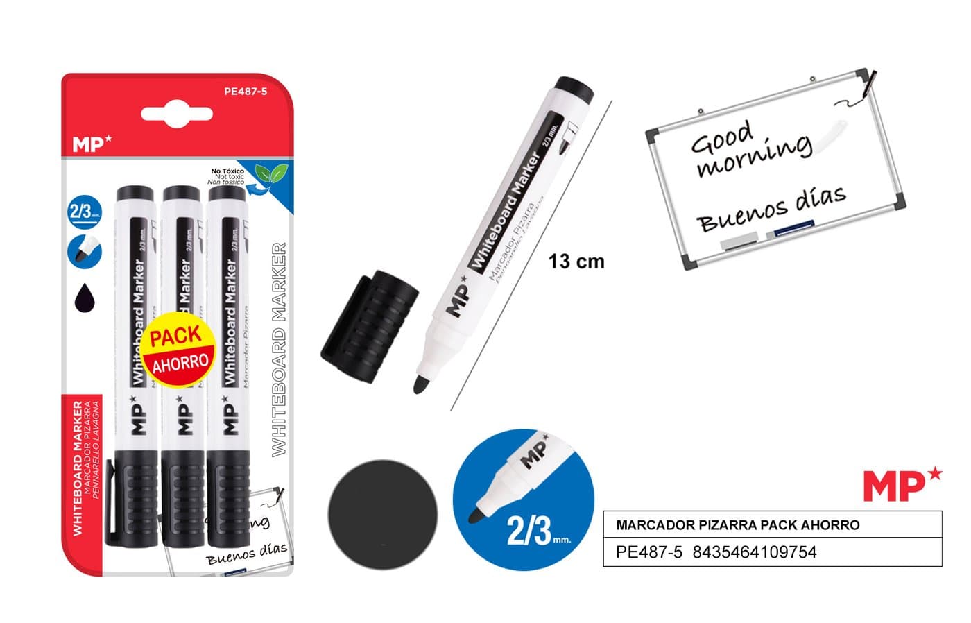 Marker do tablic 3 sztop. czarny 2-3MM MP