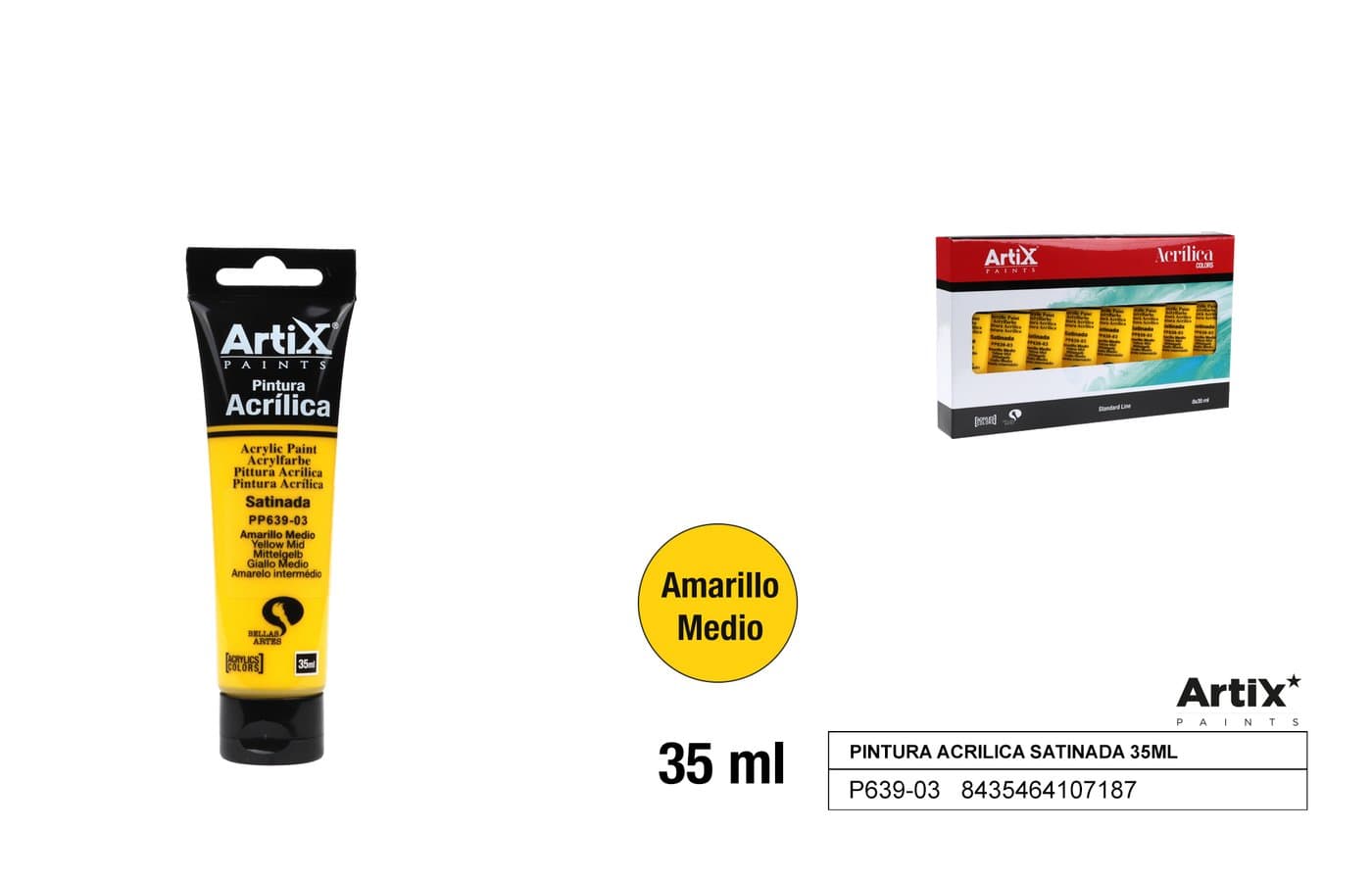 Farba akrylowa żółta średnia 35 ml
