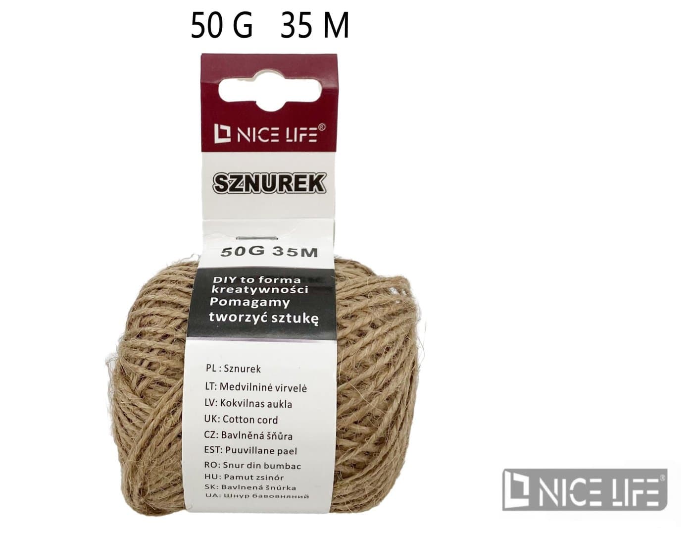 Sznurek skręcany w naturalnym beżu