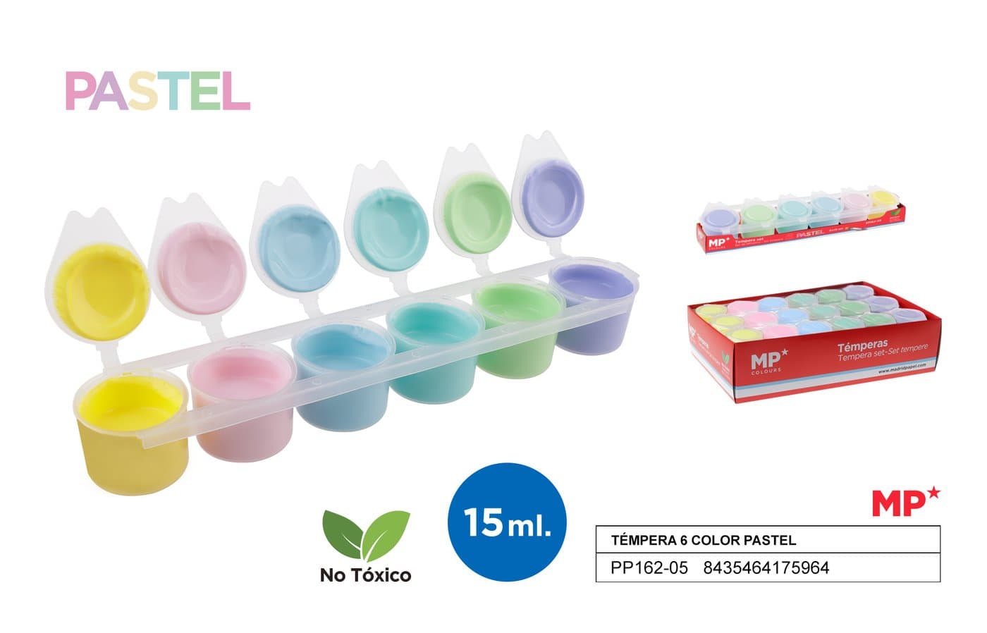 Farba plakatowa tempera 6 Kol X 15Ml