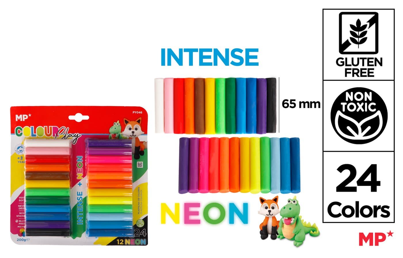 Plastelina w intensywnych neonowych kolorach